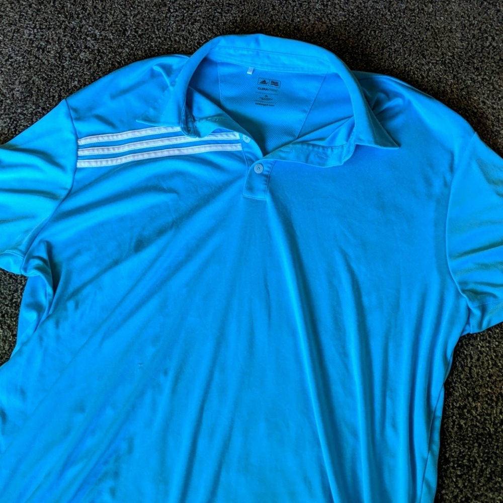 Blue Adidas ClimaCool Golf Shirt